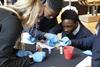 Students doing a science experiment