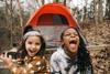 Kids outside camping