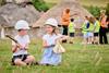 Children from Bowerhill Primary School in Wiltshire break ground on Stonehenge's new Learning Centre.