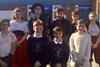 Ashcombe School students wth cast members of Oliver