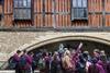 School group with a guide at Tower of London