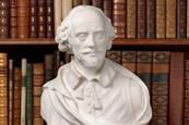 Shakespeare statue in the Royal Library.