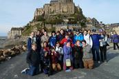 School group at Mont St Michel in Normandy