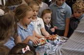 Melsonby Primary pupils unbox their creations at the Yorkshire Museum for the community display.