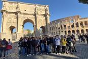 Students from St Alban’s Catholic High School outside the Colosseum