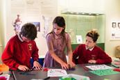 School children take part in a hands-on workshop at The Bowes Museum