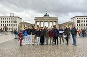 Langton Grammar School in front of the Brandeburg Gate