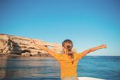 Girl on sail boat
