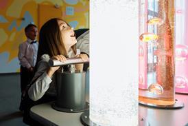 Girl looking at exhibit