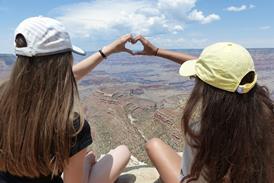 Pupils on a school trip to America