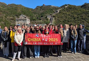 Carisbrooke students, about to scale the Great Wall