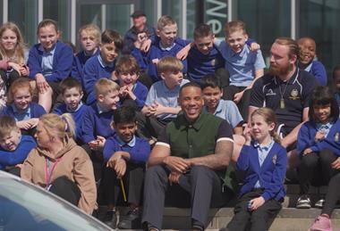 Reggie Yates and pupils at Turner Contemporary help launch National School Trips Week