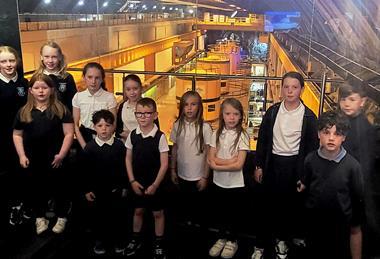 Rockfield Primary School pupils inside Cruachan Power Station