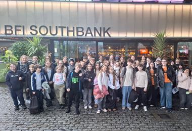 Carisbrooke Students, outside the Mandarin Study Day event