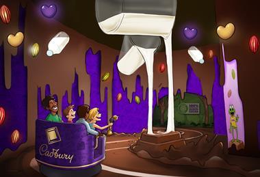 An impression of how the Cadbury Chocolate Quest ride will look when complete