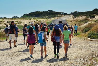A group of students explore parts of Israel on a school trip