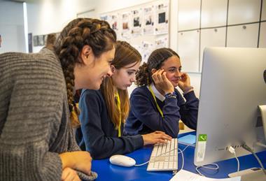 Pupils taking part in a Guardian Foundation Behind the Headlines workshop.