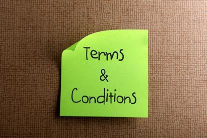 Terms and Conditions post-it note