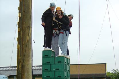 Crate stacking at the Caldecotte Xperience.