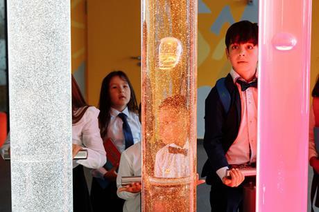 School children at museum / science centre