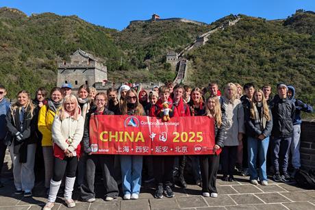 Carisbrooke students, about to scale the Great Wall