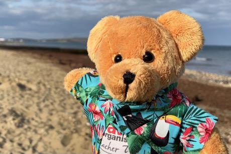 Teacher Ted at Shanklin beach in the Isle of Wight