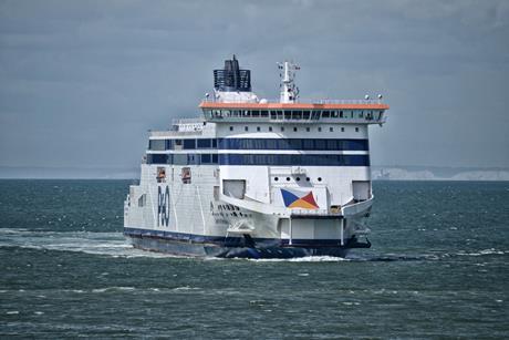 A P&O Ferry making the crossing between England and France, from Dover