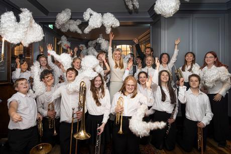 Pupils with Katherine Jenkins on a session at Handel Hendrix House