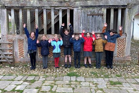 Children on a school trip to the Weald & Downland Living Museum
