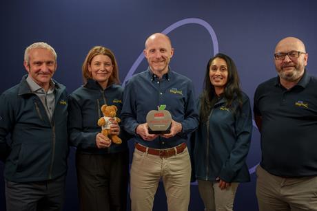 The PGL Team and Teacher Ted with the award for Best Residential Experience