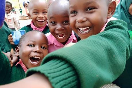 A group of happy children in Kenya