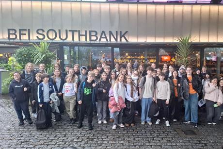 Carisbrooke Students, outside the Mandarin Study Day event