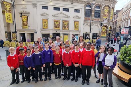 Chantry pupils outside the Lyceum Theatre