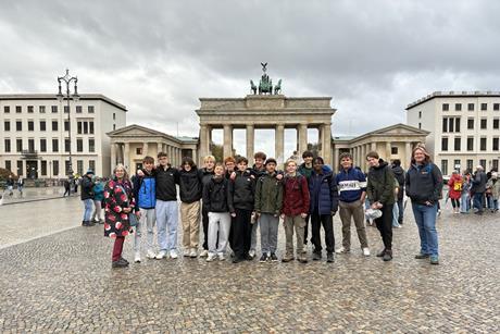 Langton Grammar School in front of the Brandeburg Gate
