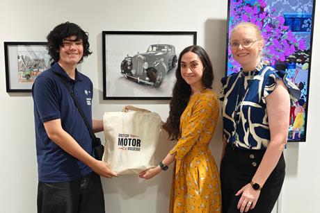 Young Artists Competition 2024 winner Morgan with Cat Boxall (Curator) and Cat Stuart-Yapp (Head of Fundraising)