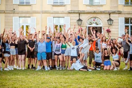 Pupils taking part in an activity at Château du Molay in Normandy