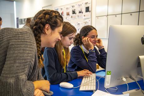 Pupils taking part in a Guardian Foundation Behind the Headlines workshop.