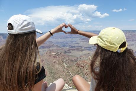 Pupils on a school trip to America