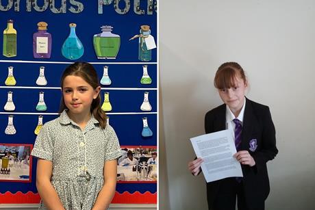 Wicked Writing Competition winners Lucia (left) and Megan (right).