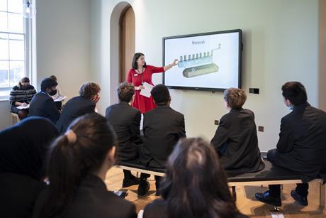 Students taking part in a workshop at the Imperial War Museum.