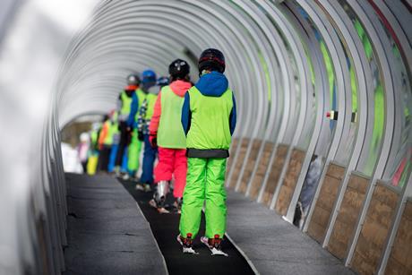 Children on ski lift
