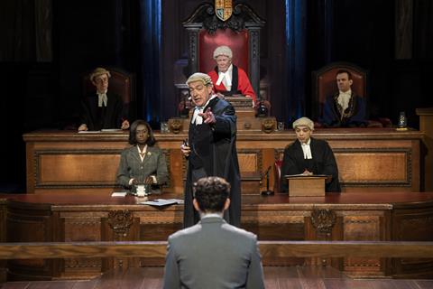 The cast of Witness for the Prosecution performed in London's County Hall