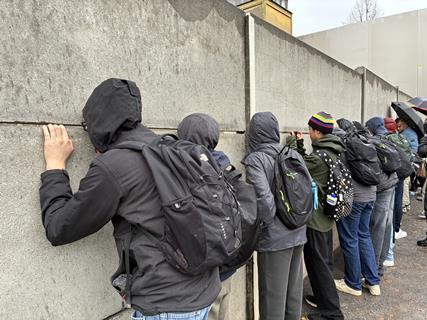 Langton Grammar School at the Berlin Wall