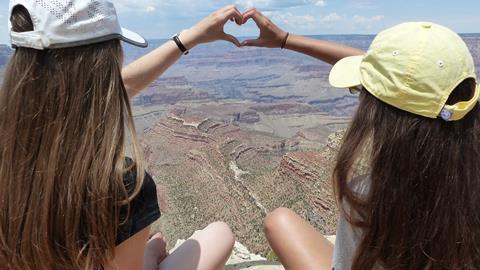 Pupils on a school trip to America