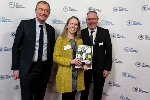 Tim Farron MP, STO editor Keeley Rodgers and Martin Davidson, CEO of Outward Bound Trust at an event in Parliament for the Let Us Out campaign