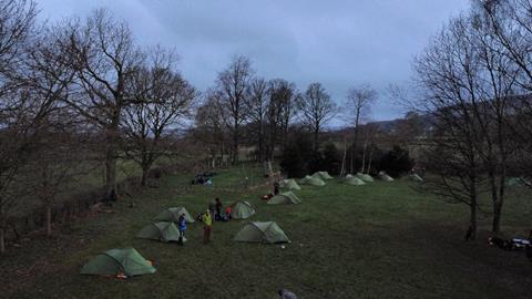 Walsall Academy students camp in a field in the Peak District