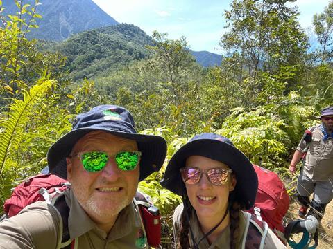 Two members of staff in the jungle during Walsall Academy's Borneo expedition