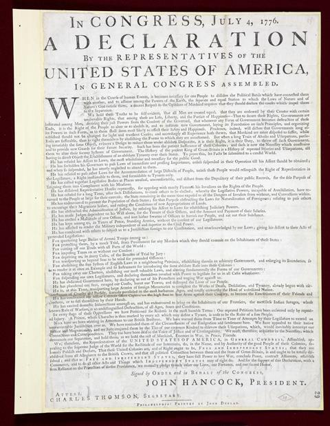 US Declaration of Independence