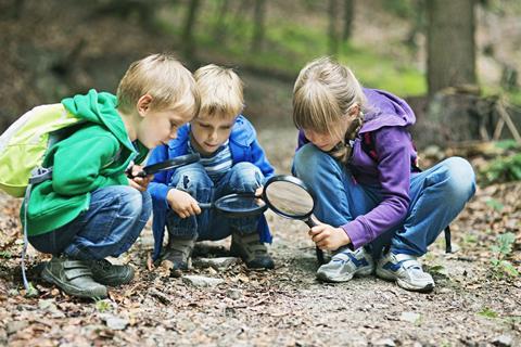 Children searching mud