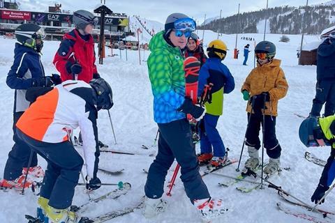 Pupils and staff hit the slopes during a ski trip